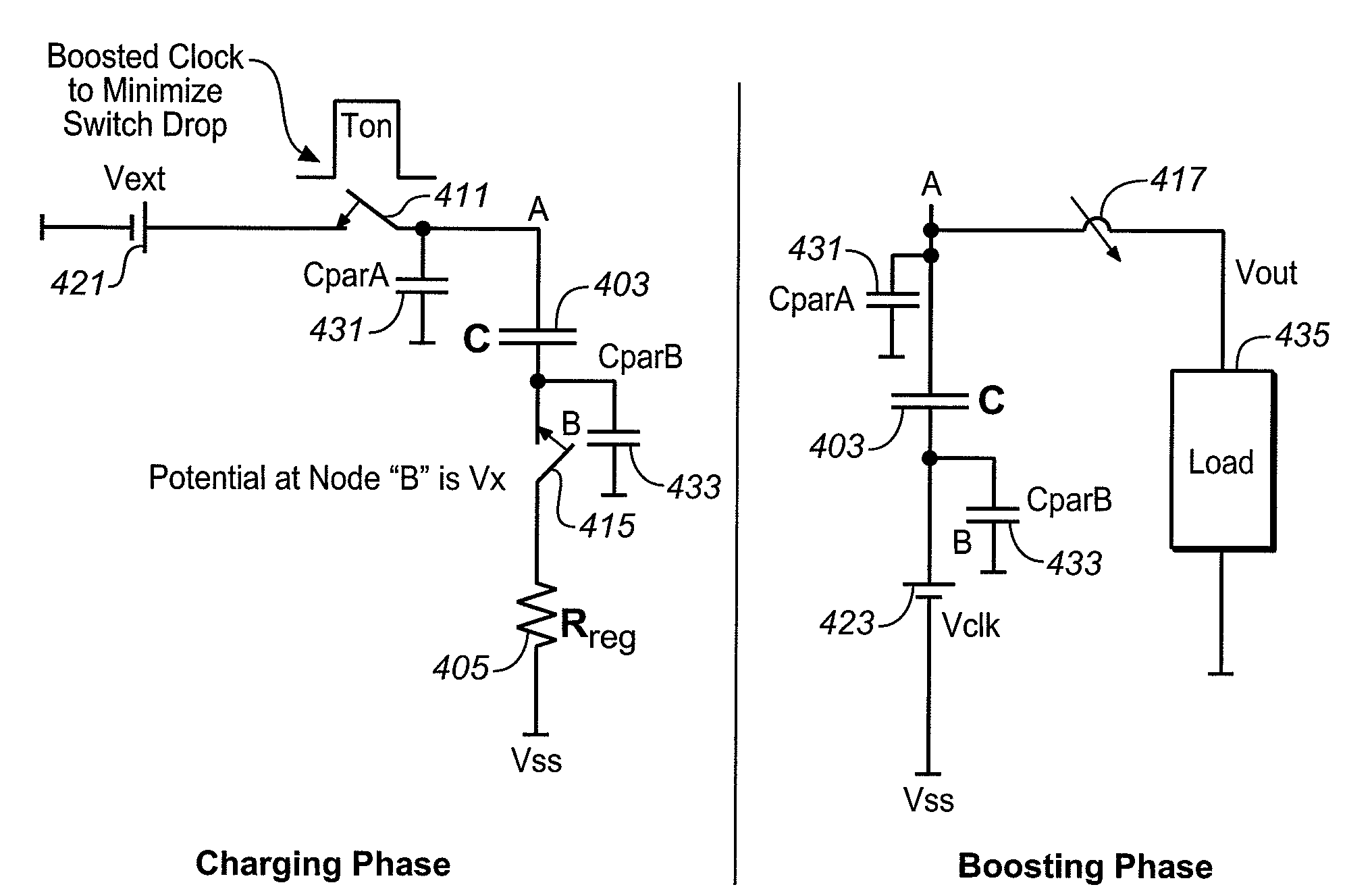 Bottom Plate Regulation of Charge Pumps