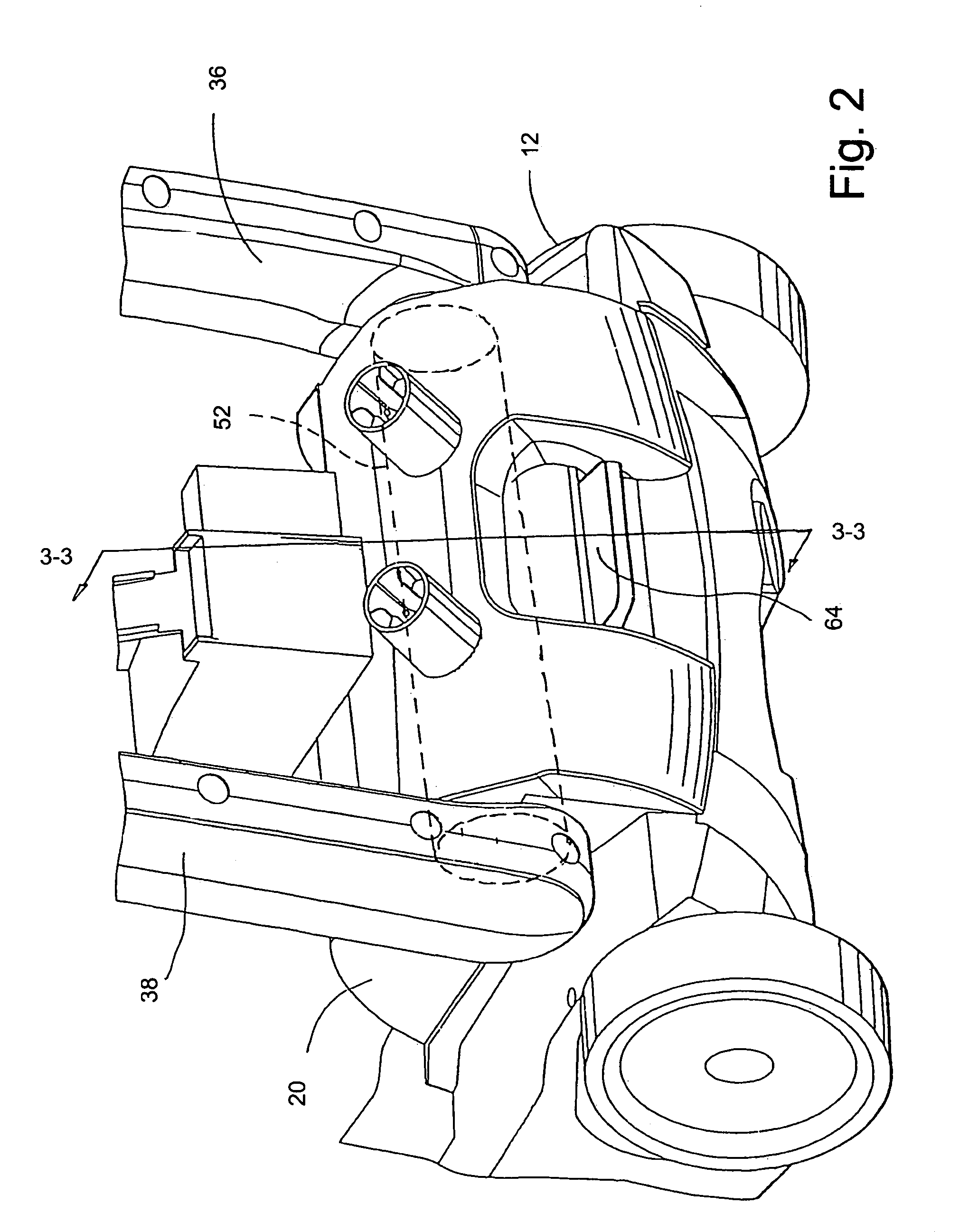 Wet extractor cleaning device fluid tank arrangement