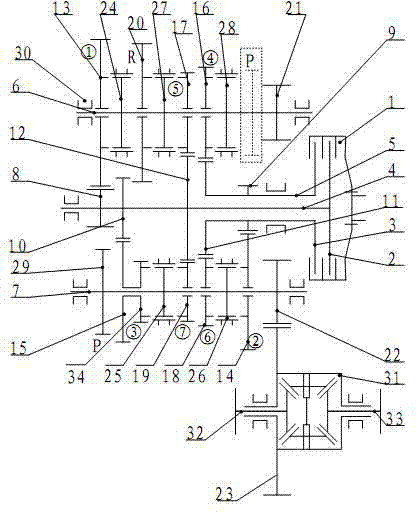 Variable-speed transmission mechanism of double-clutch speed changer