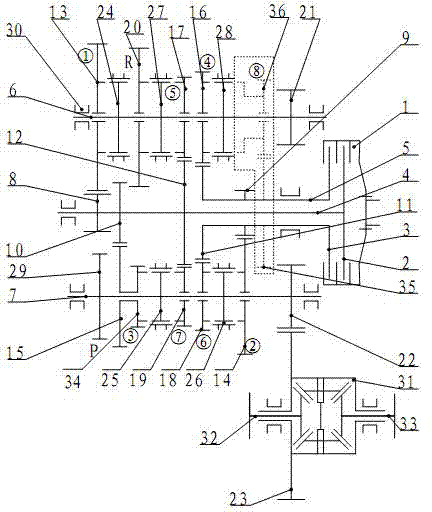 Variable-speed transmission mechanism of double-clutch speed changer