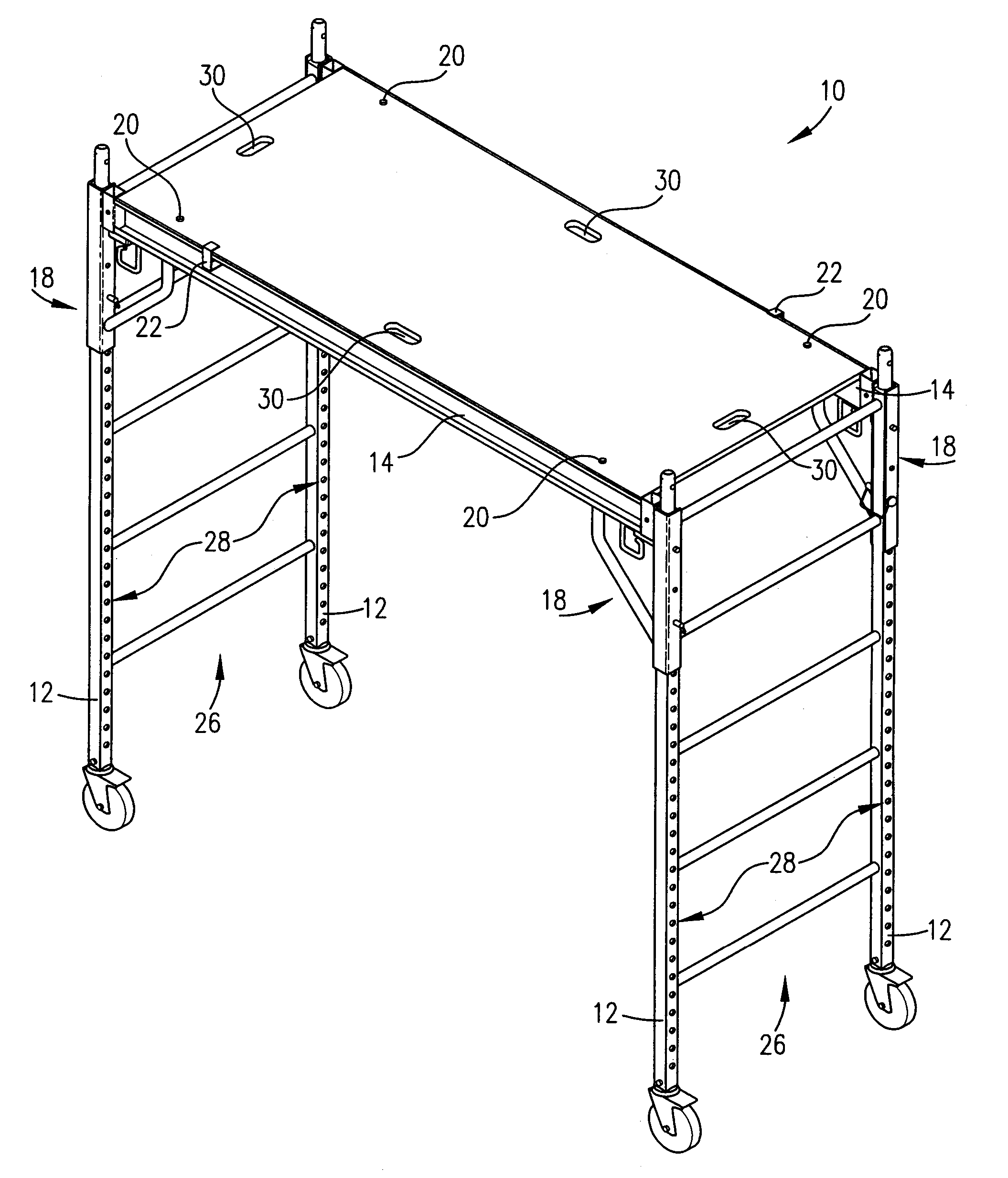 Utility scaffolding having safety features