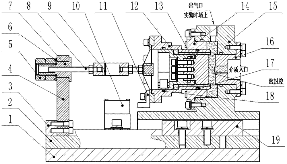 Device for measuring elastic deformation limiting displacement and maximum static friction force of sealing ring