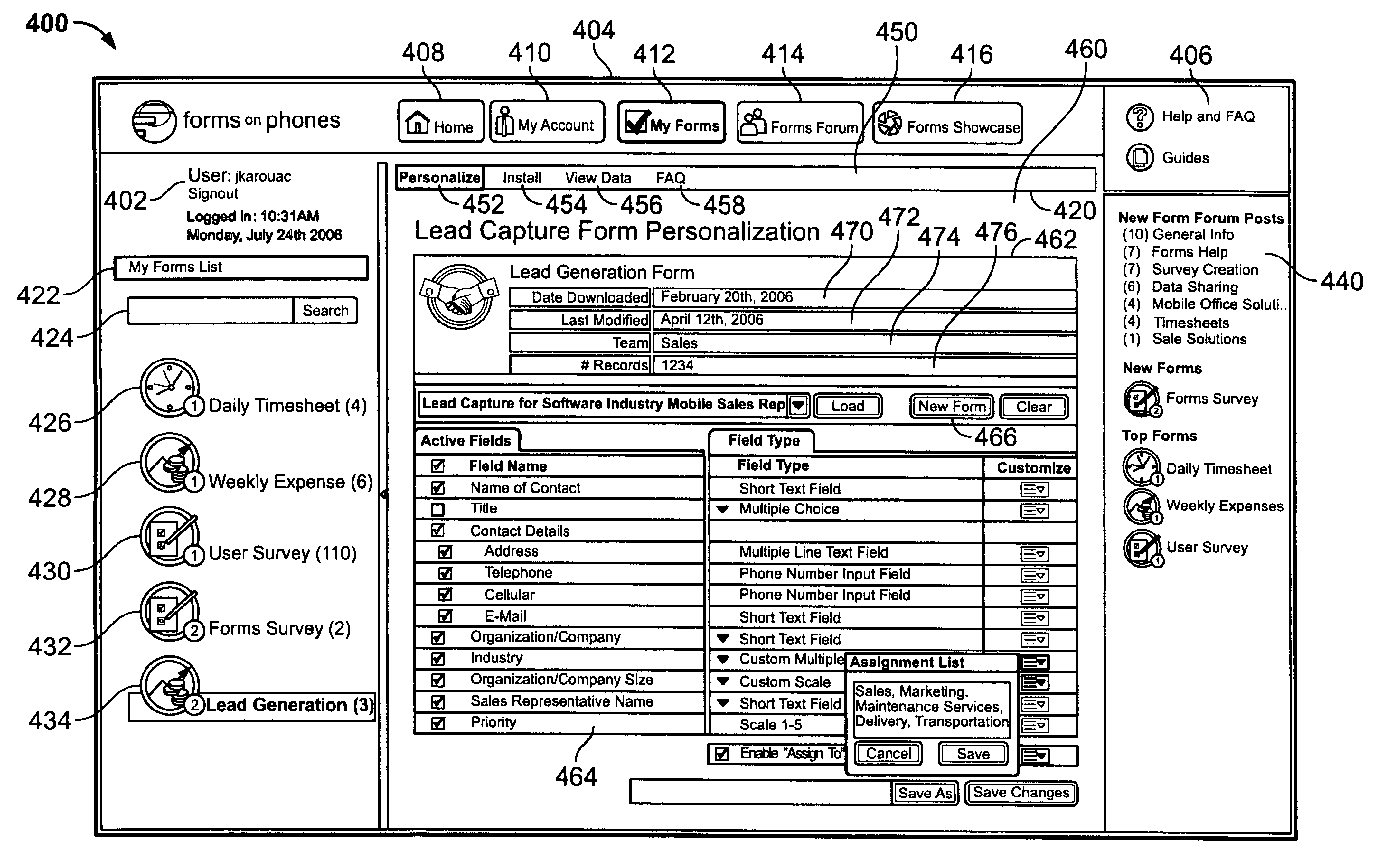 Method and system for customizing a mobile application using a web-based interface