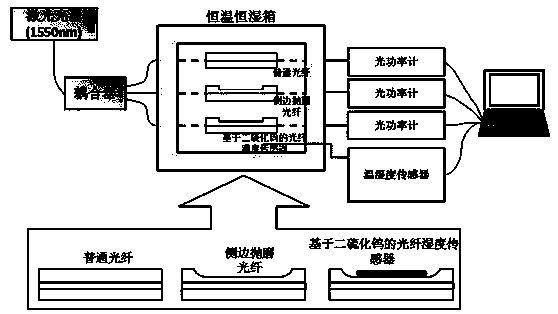 A kind of optical fiber humidity sensor based on tungsten disulfide and preparation method thereof