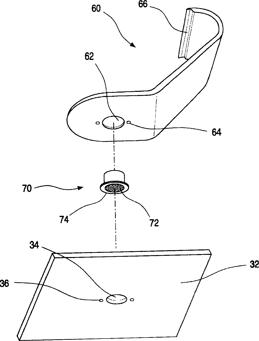 Fixing structure for filter of electric oven