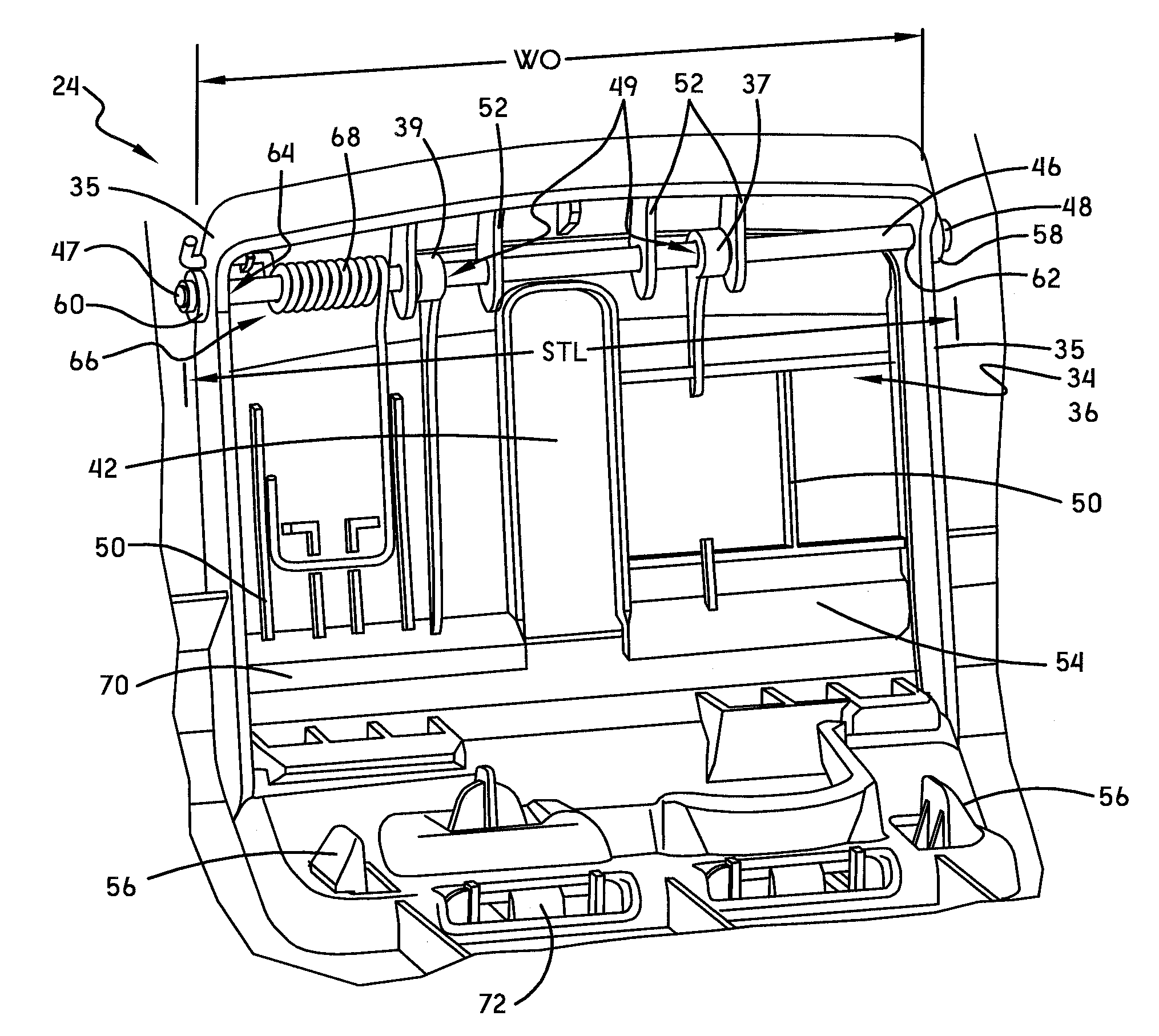 Cover assembly for a vehicle storage compartment striker