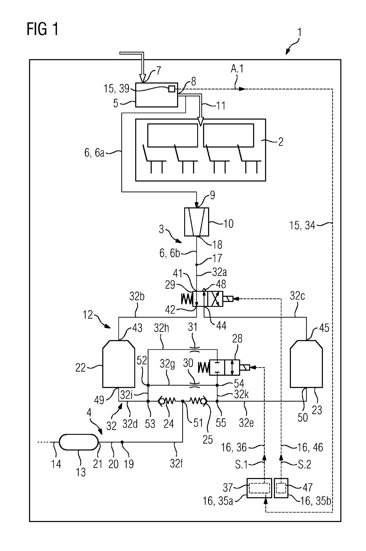 Device and method for drying air, as well as a rail vehicle comprising such a device