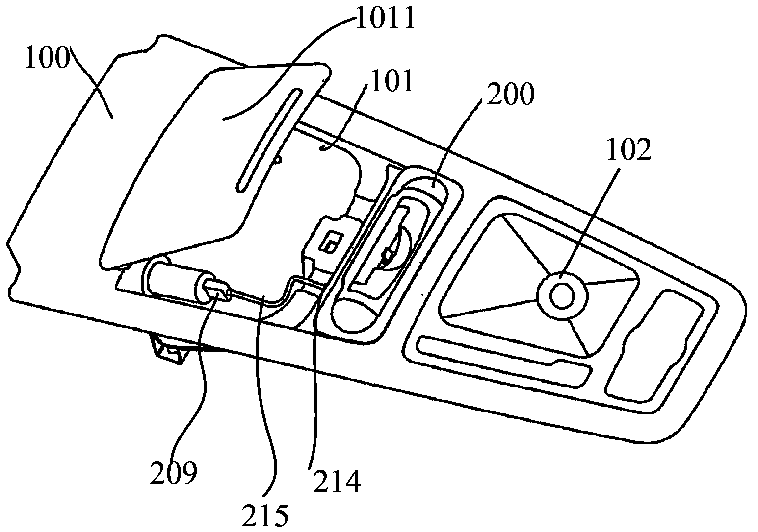 Vehicle-mounted portable terminal charging device and vehicle central console equipped with same