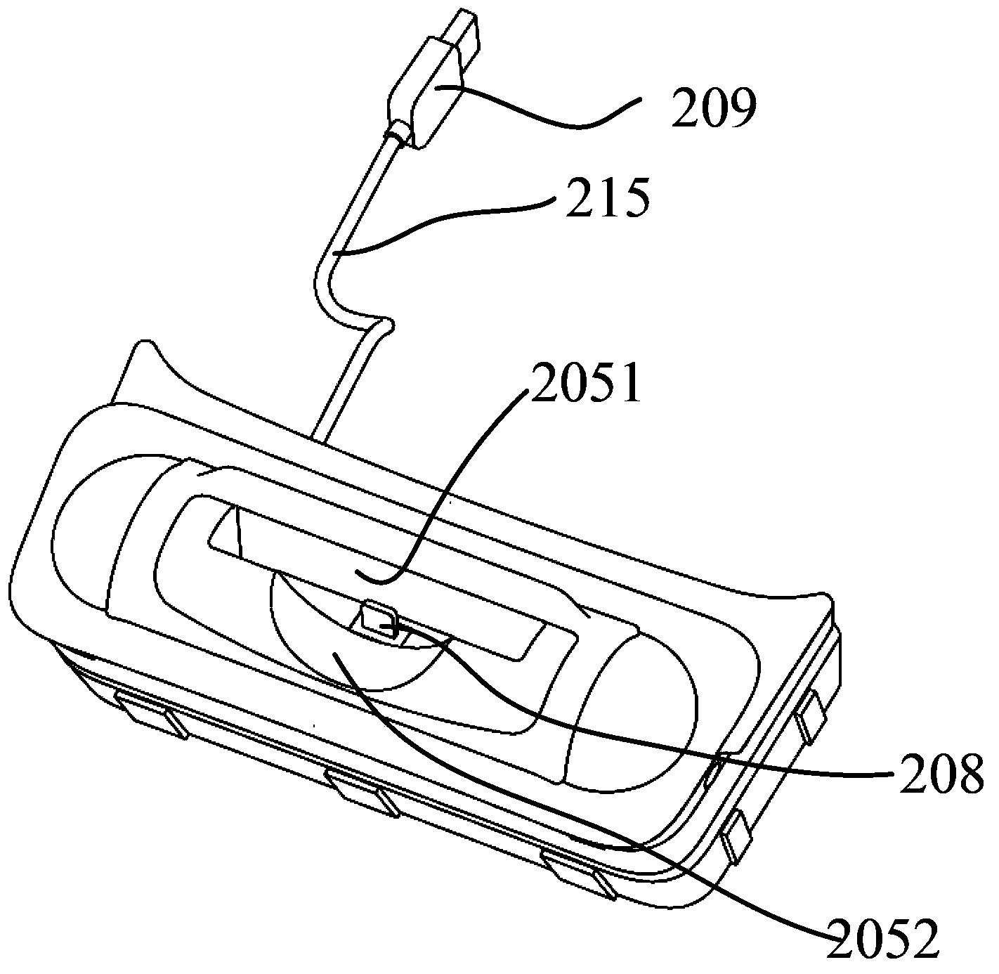 Vehicle-mounted portable terminal charging device and vehicle central console equipped with same