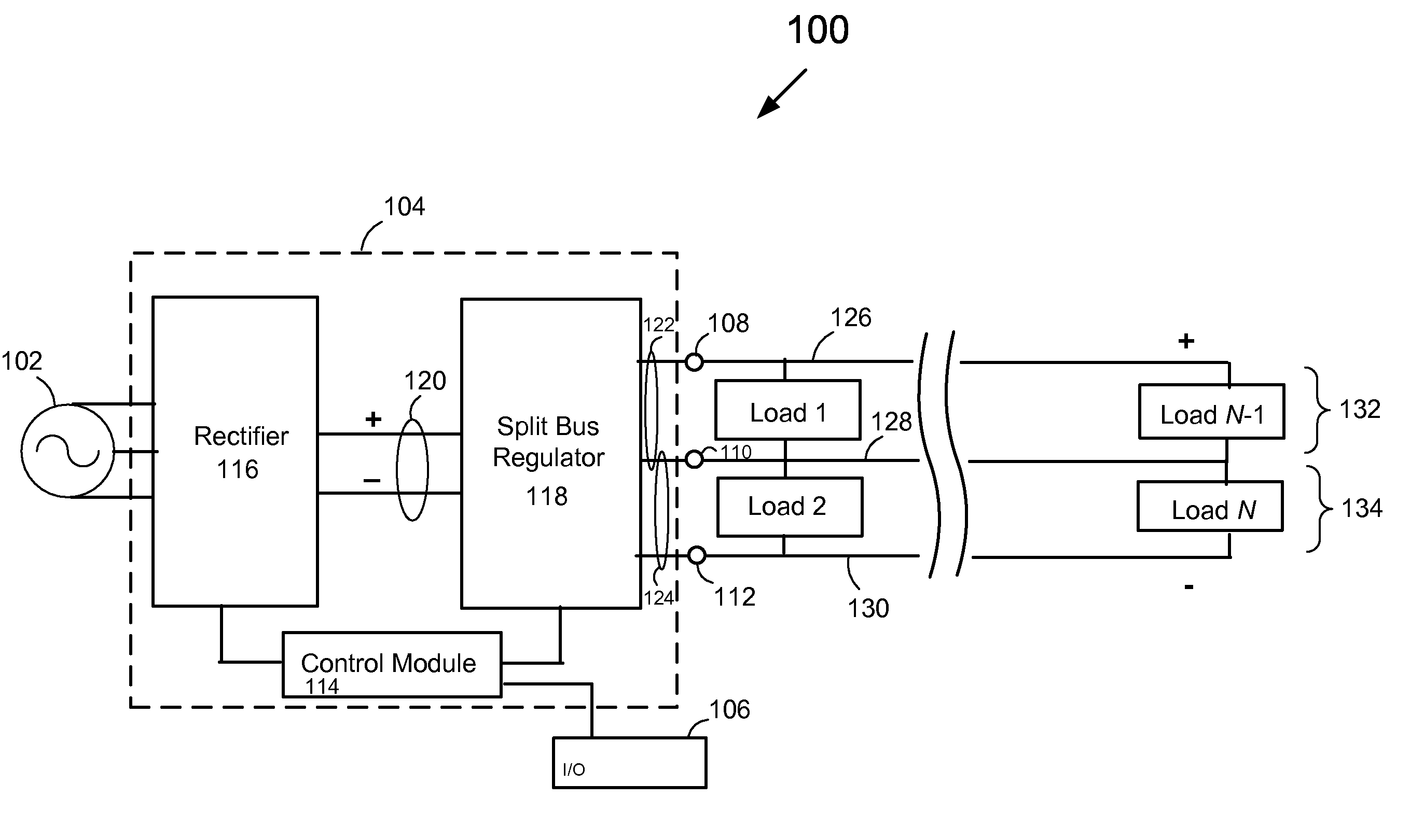 System, method and apparatus for providing direct current