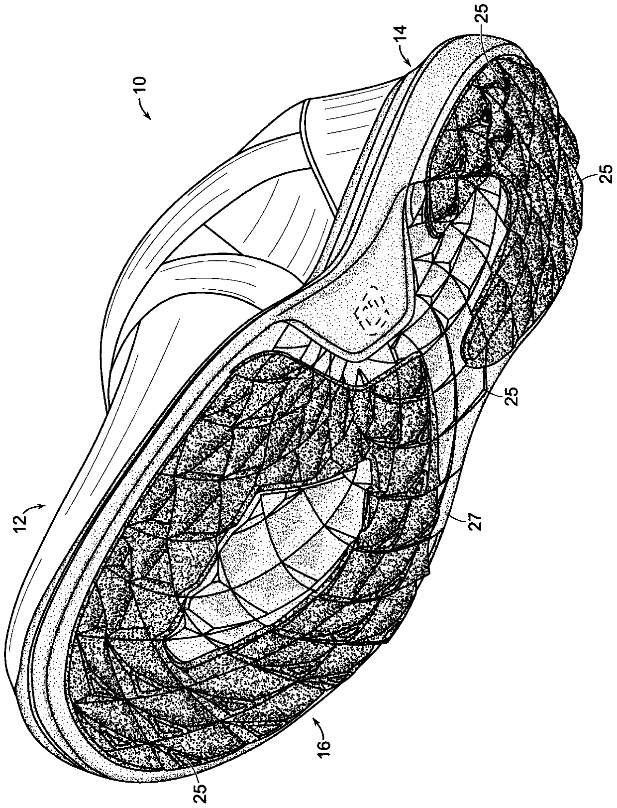 Golf shoe having outsole with all-surface traction zones