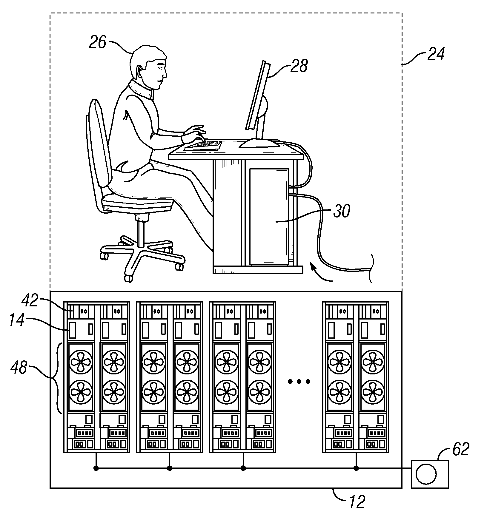 Air-pressure-dependent control of cooling systems using a shared air pressure sensor