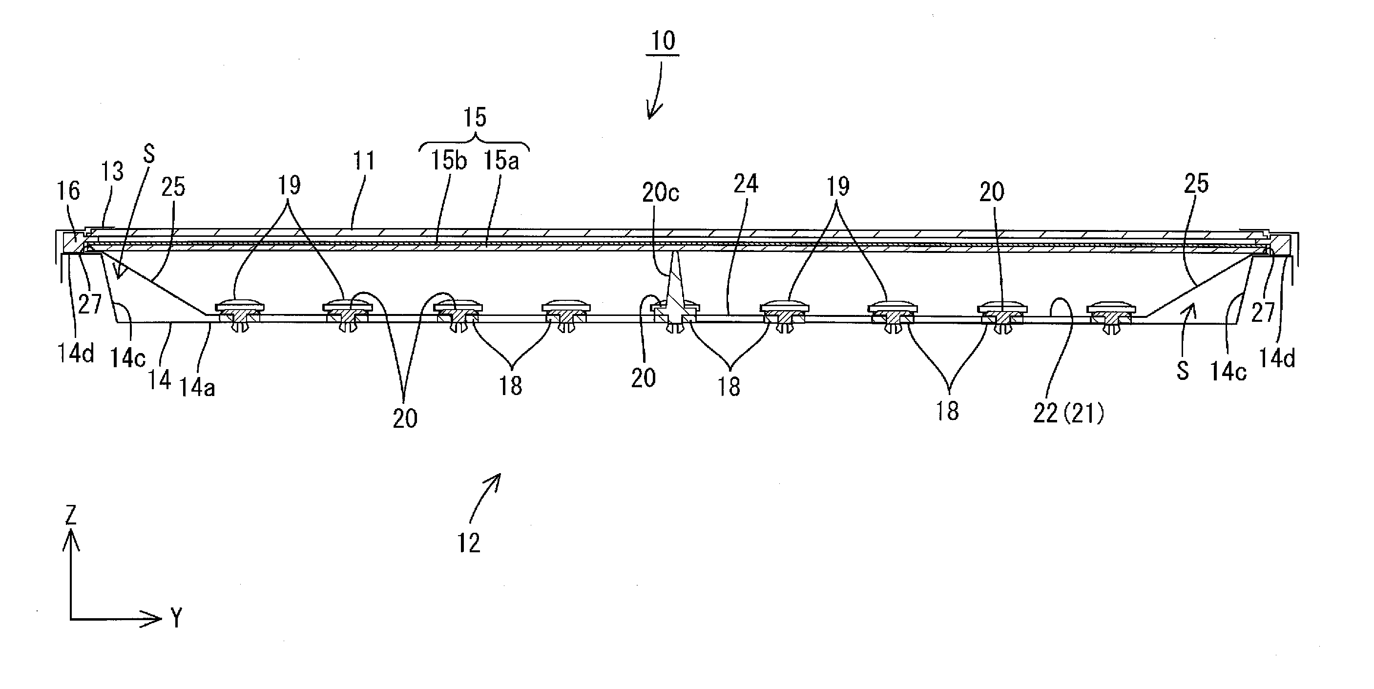 Lighting device, display device and television receiver