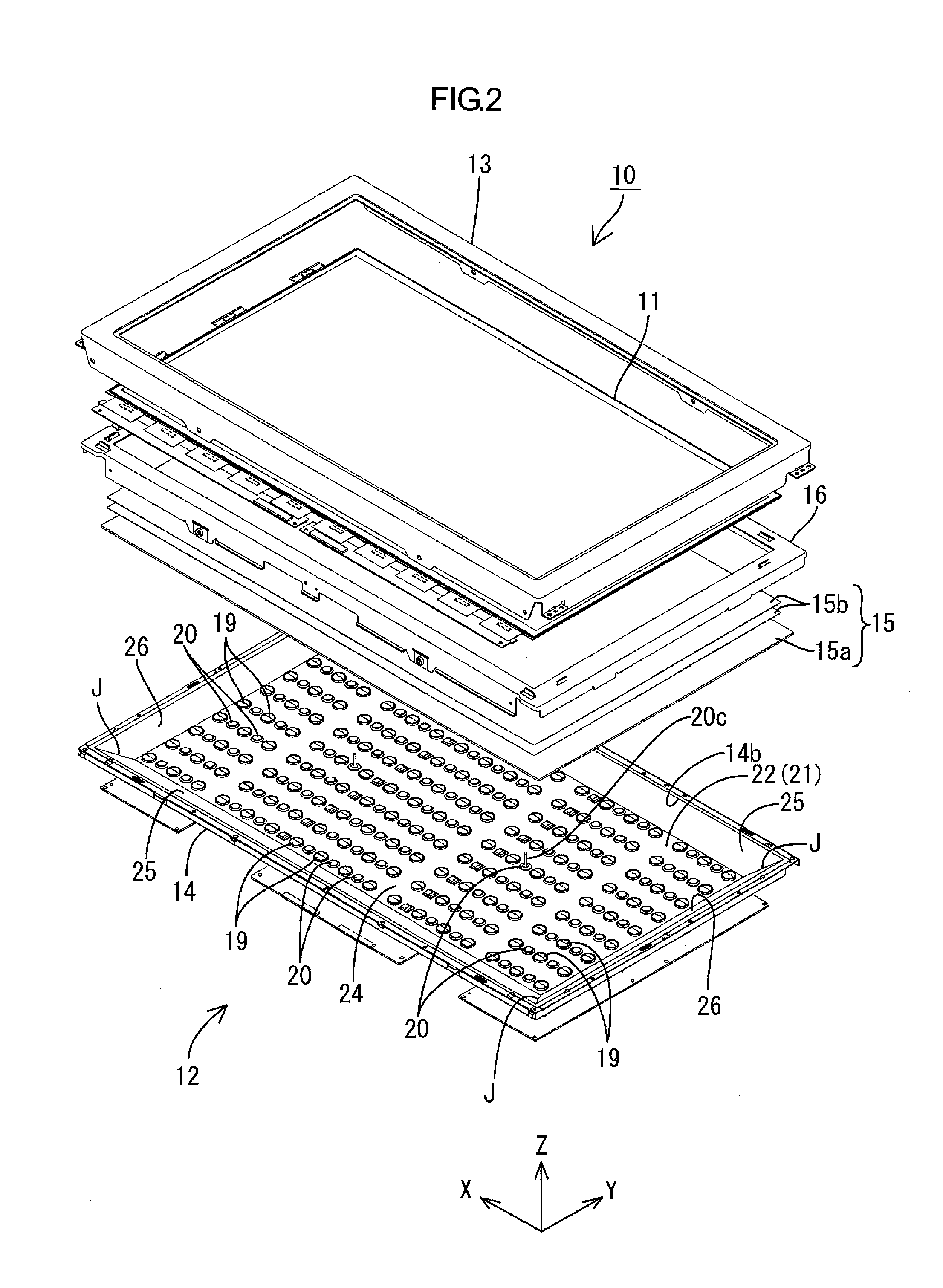 Lighting device, display device and television receiver