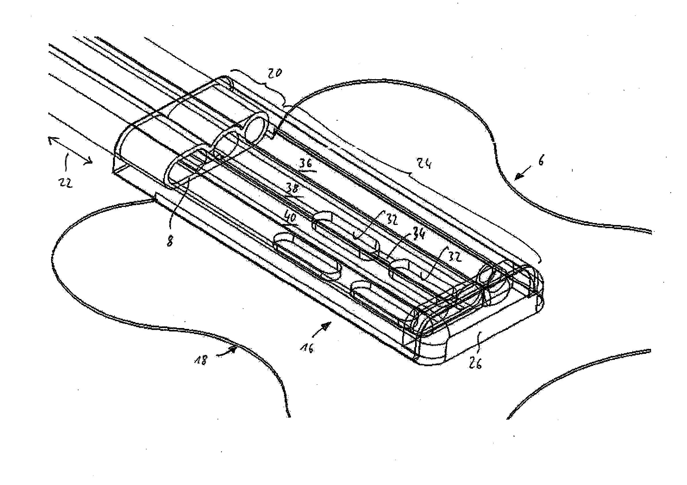 Connection device for use in the negative pressure treatment of wounds