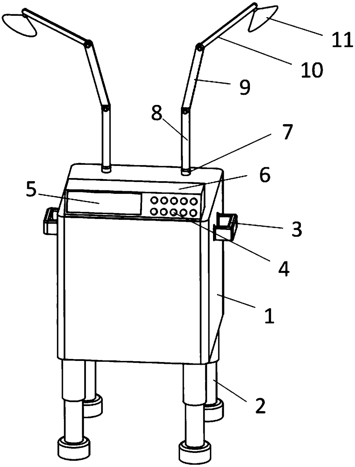 Double-microwave therapeutic instrument for pediatric pneumonia