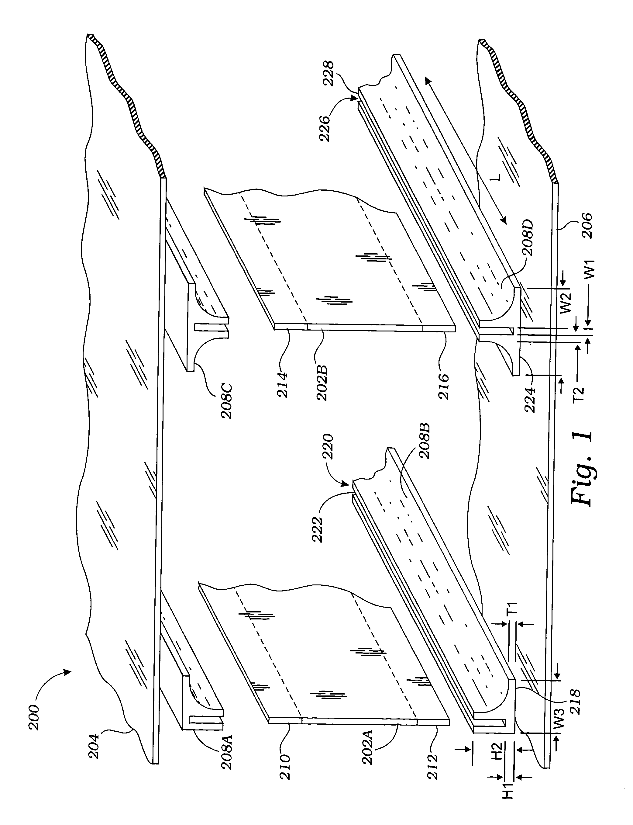 Joining member for mechanically joining a skin to a supporting rib