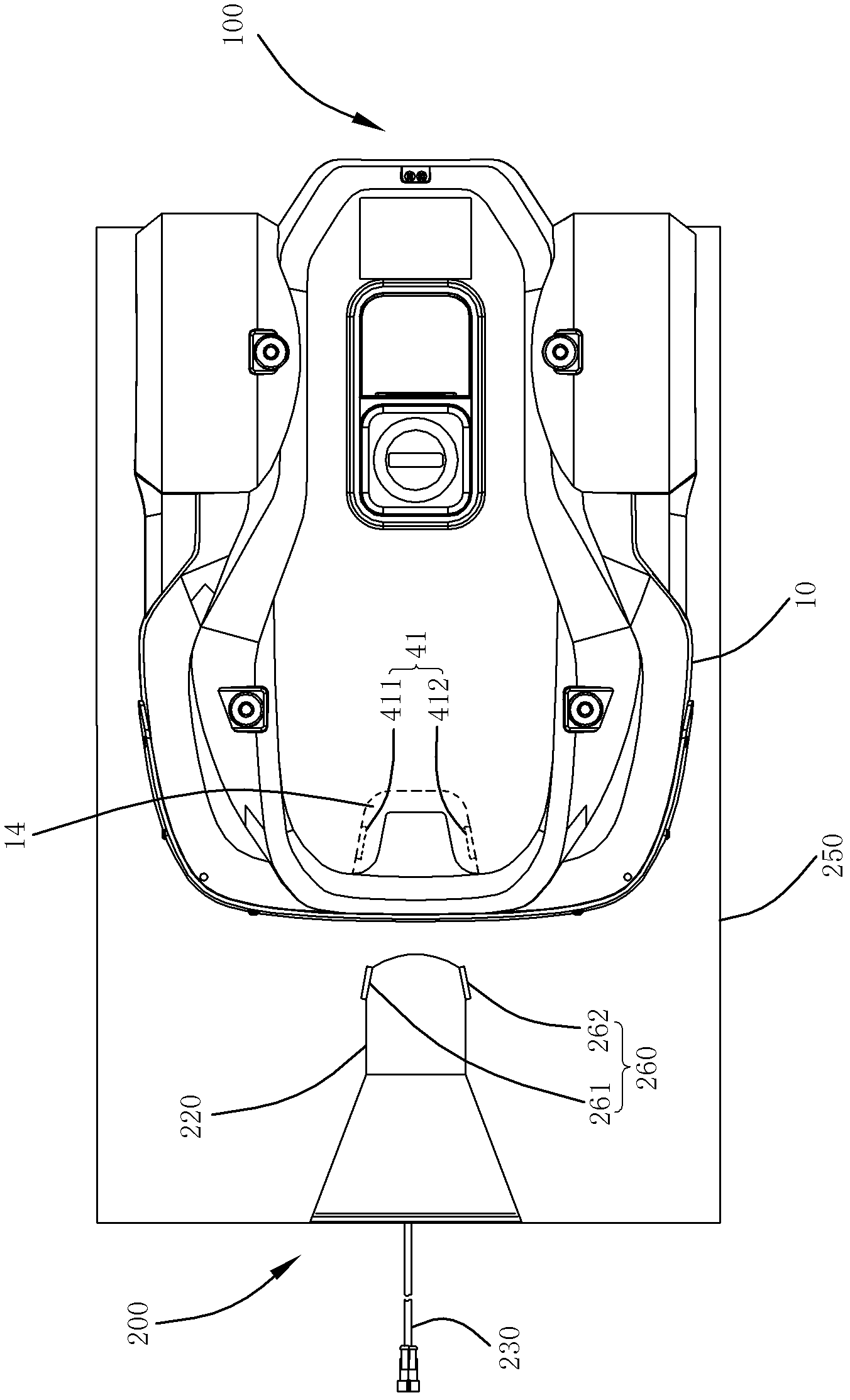 Mower and butt-joint charging system