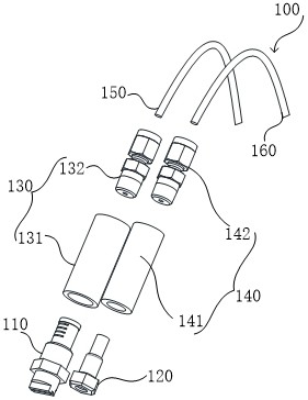 A high-pressure nozzle device, degumming unit and degumming machine