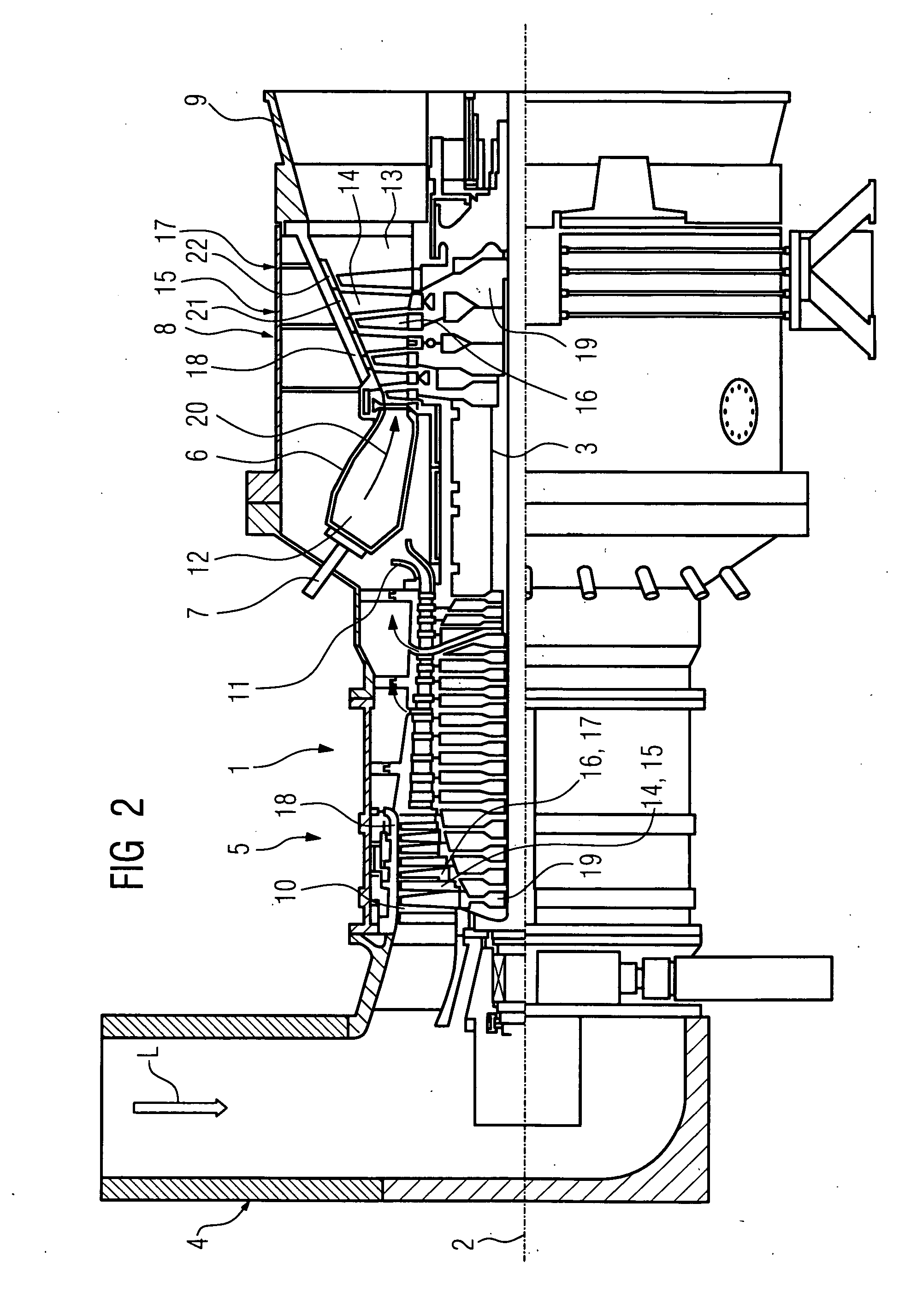 Gas turbine and sealing means for a gas turbine