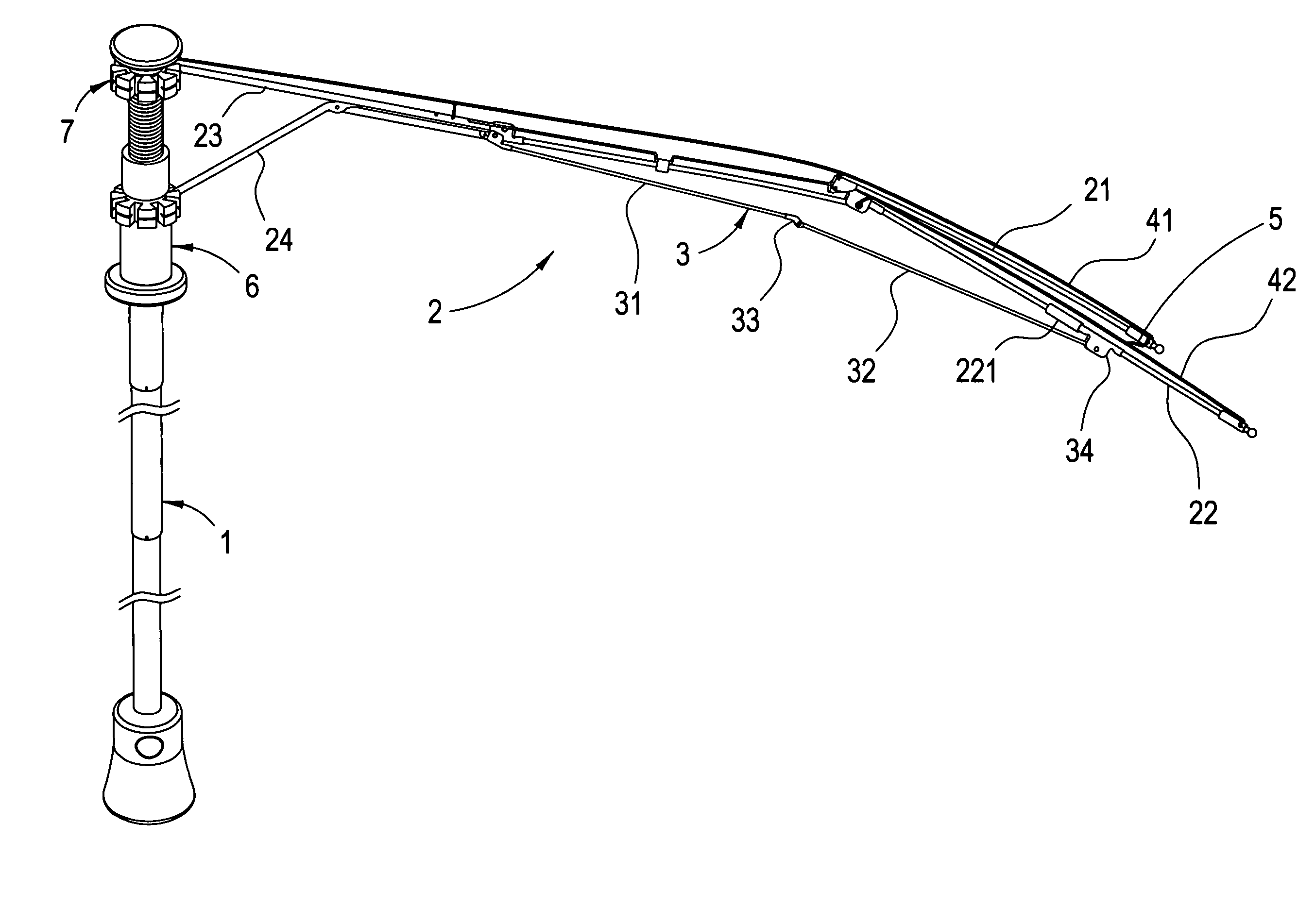 Reinforced structure for collapsible and wind resistible umbrella