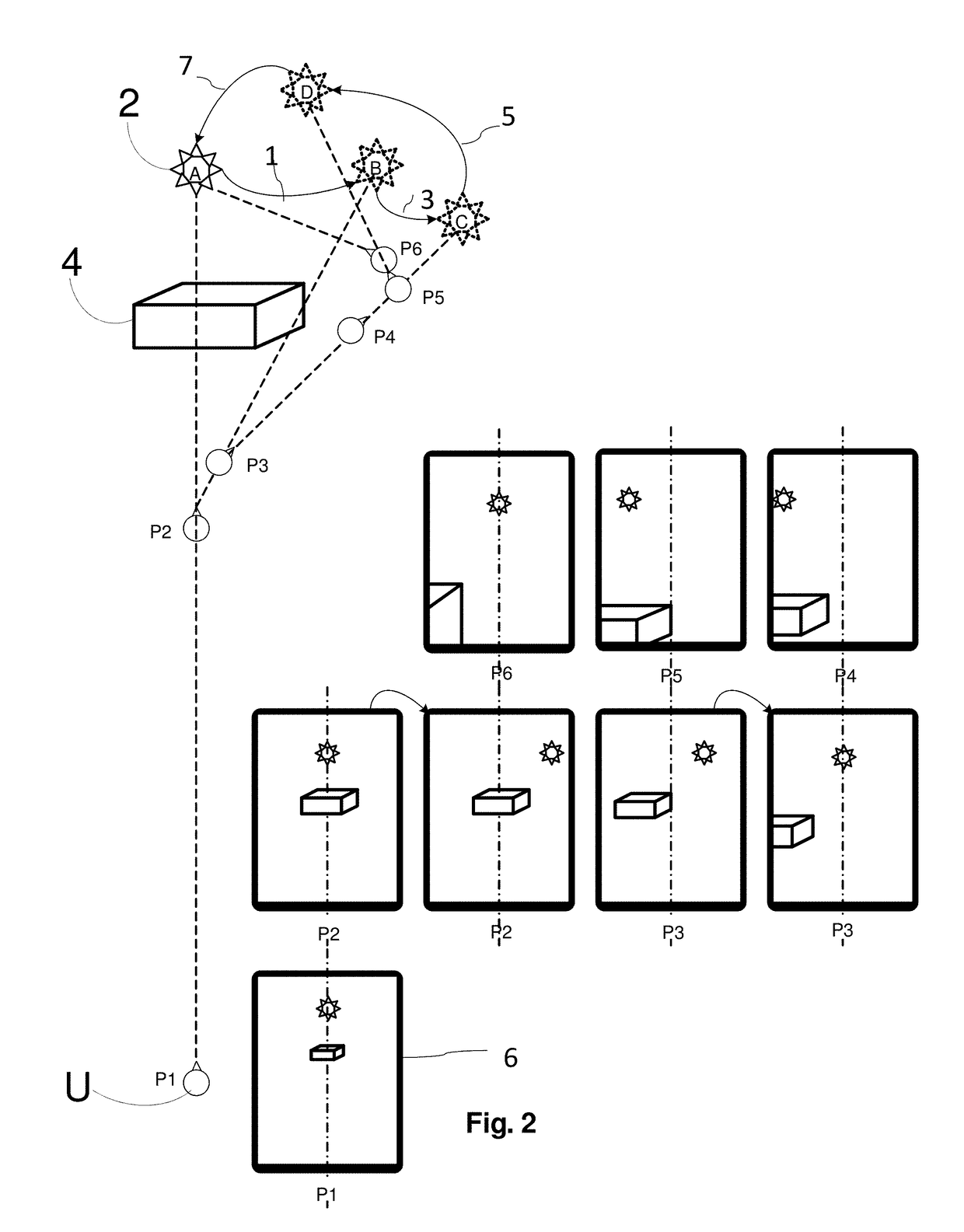 Method and device for guiding a user to a virtual object