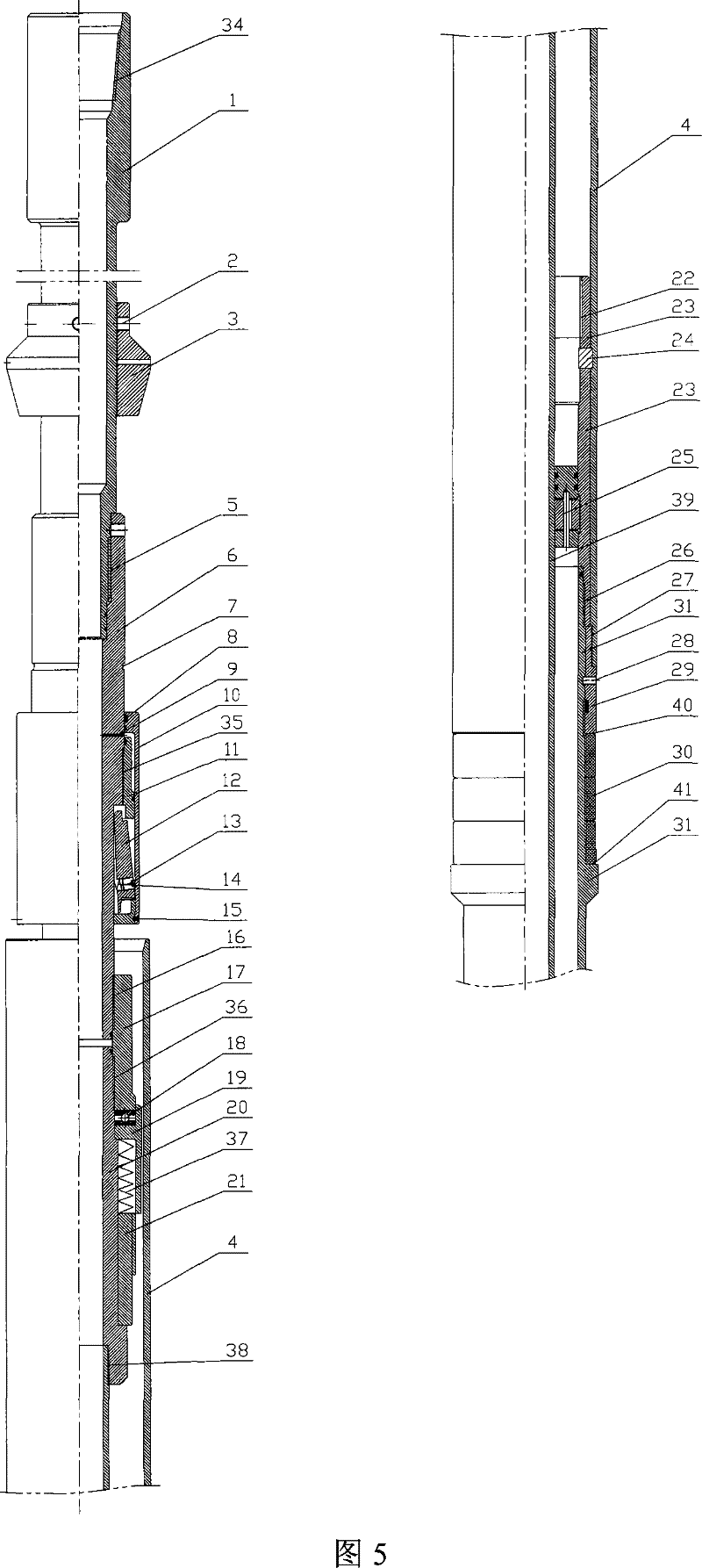 Seat seal mechanism used for packing type tail pipe hanger