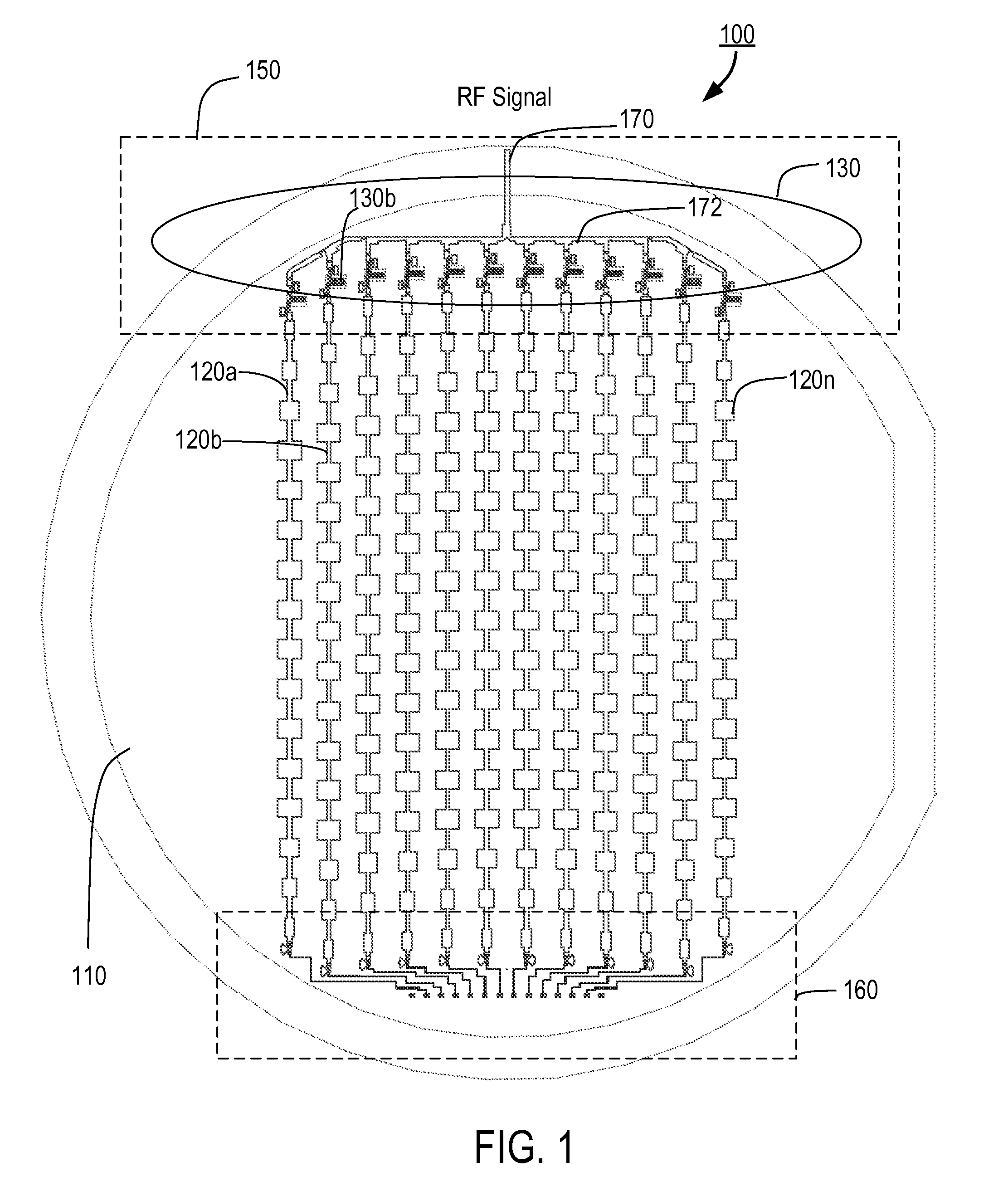 Wafer scanning antenna with integrated tunable dielectric phase shifters