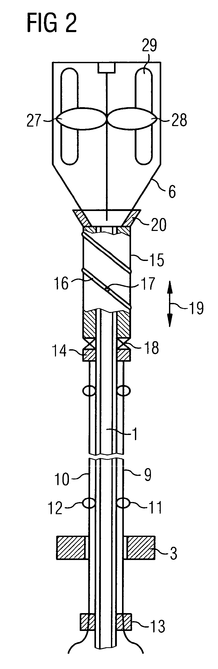 Catheter device having a catheter and an actuation device