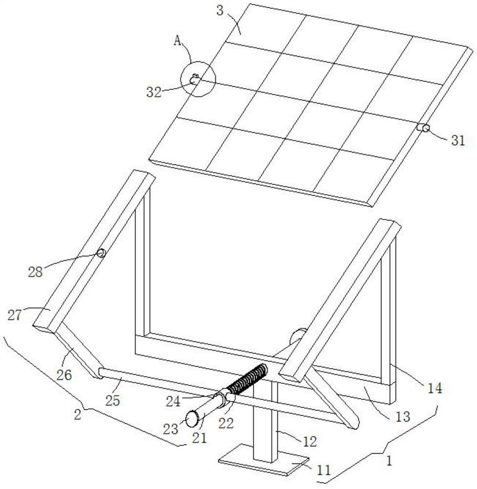 A height-adjustable new energy photovoltaic support and support installation method