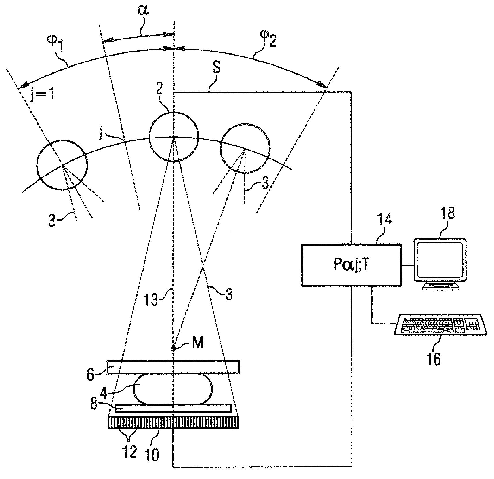 Tomosynthetic image reconstruction method, and diagnostic device operating according to the method