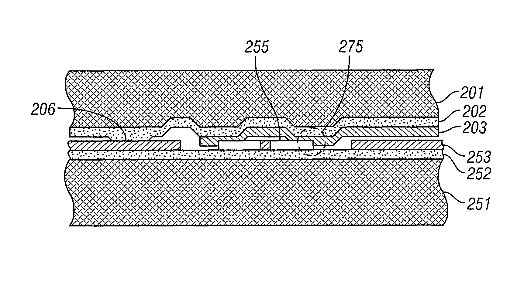 Interconnection system on a plane adjacent to a solid-state device structure