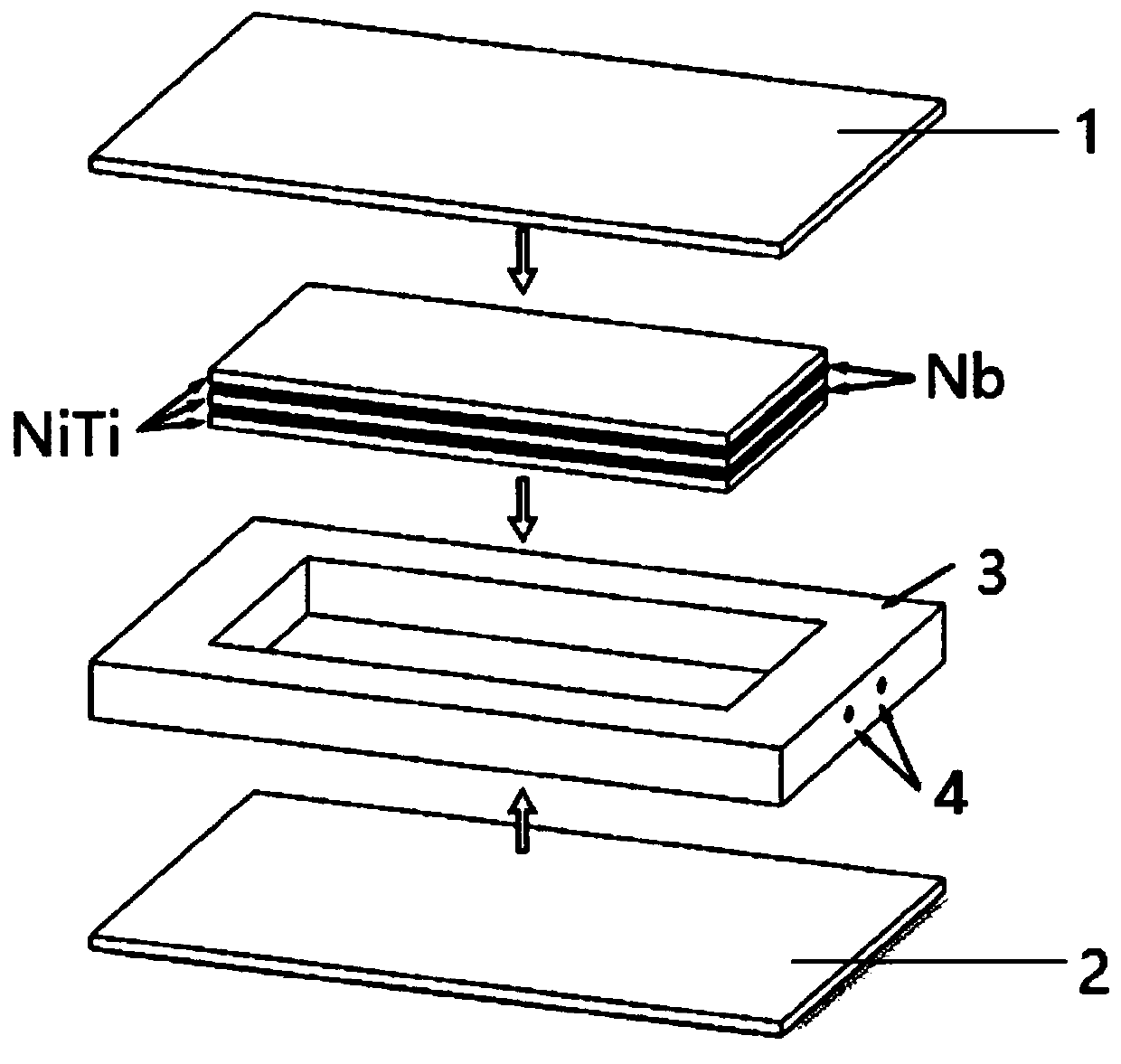 Memory alloy based nano laminated composite material and preparation method thereof