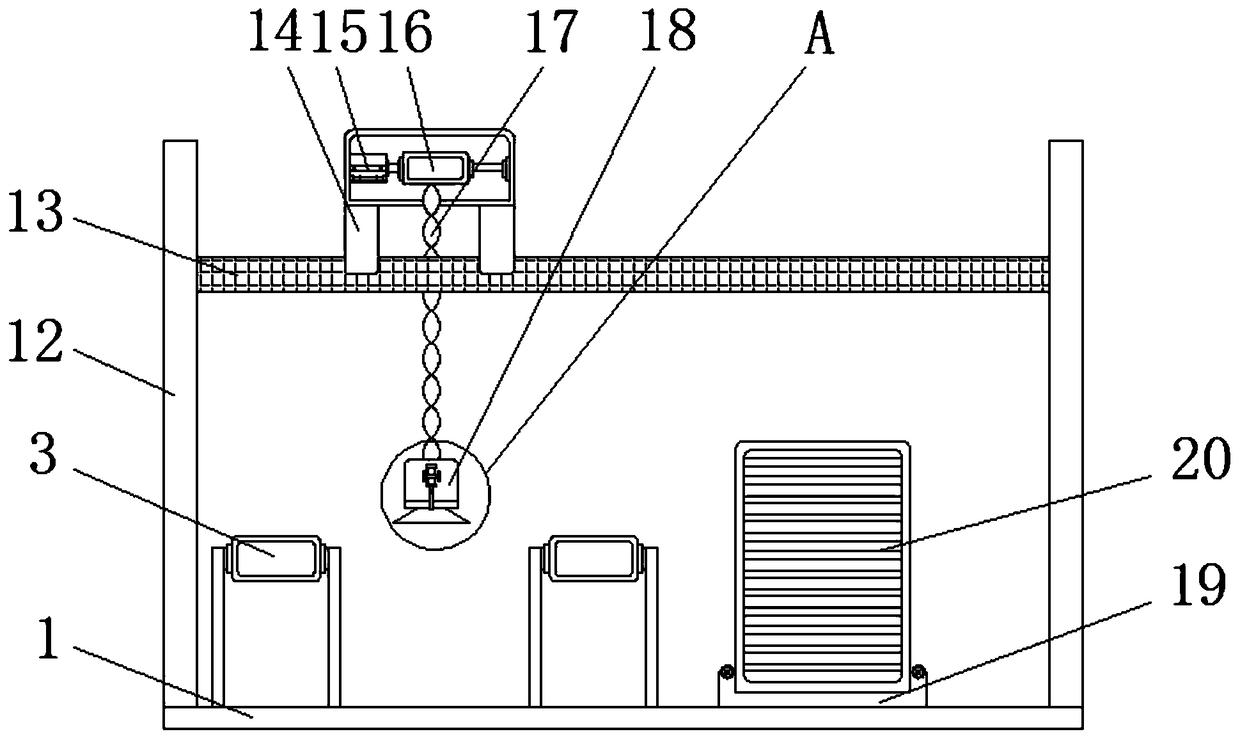 Cleaning and abrasion preventing storage device for tempered glass production