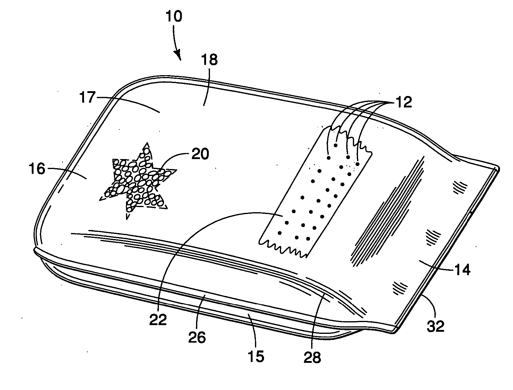 Plastic bag for fine powders