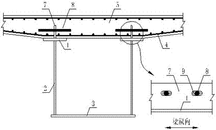 Longitudinal shear nonresistant perforated steel plate anti-pulling connecting piece and construction method thereof