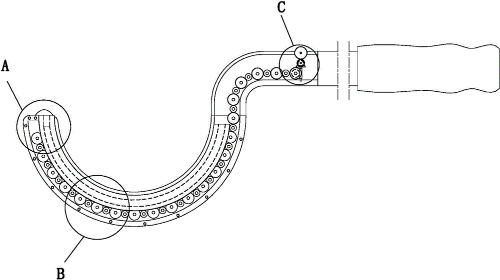 Femoral shaft fracture bone fragment fixing steel wire guiding device