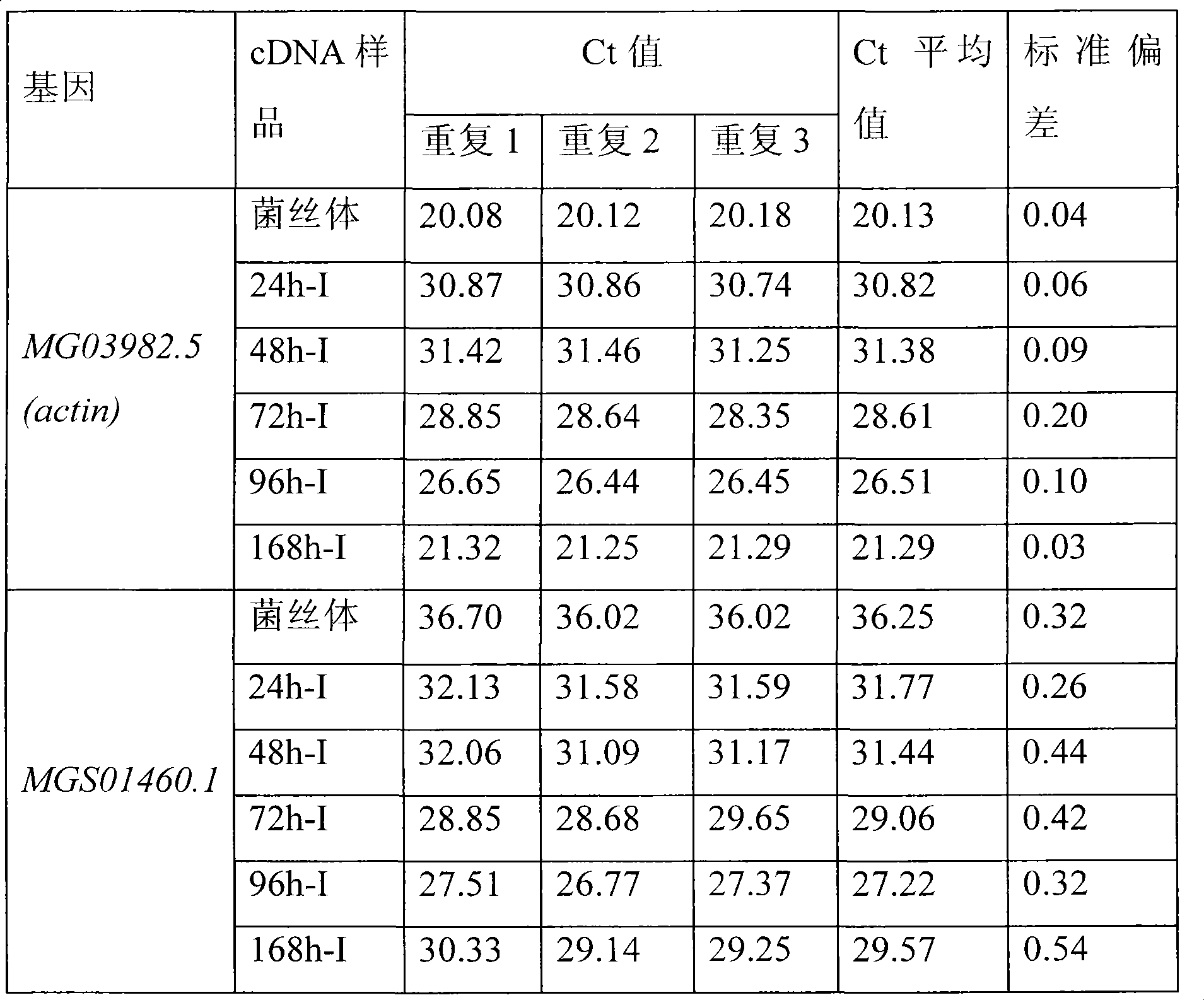 Method for detecting expression of rice blast relevant gene in infected rice leaf tissue