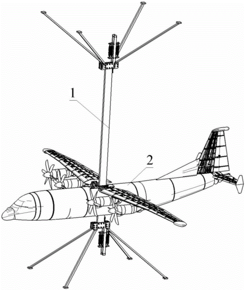 Longitudinal freedom degree simulation full aircraft flutter wind tunnel model support system