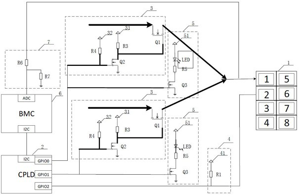 Mainboard power supply voltage control device and server