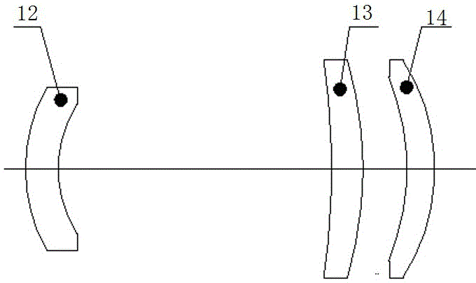 Portable long wave infrared temperature measuring lens and working method thereof