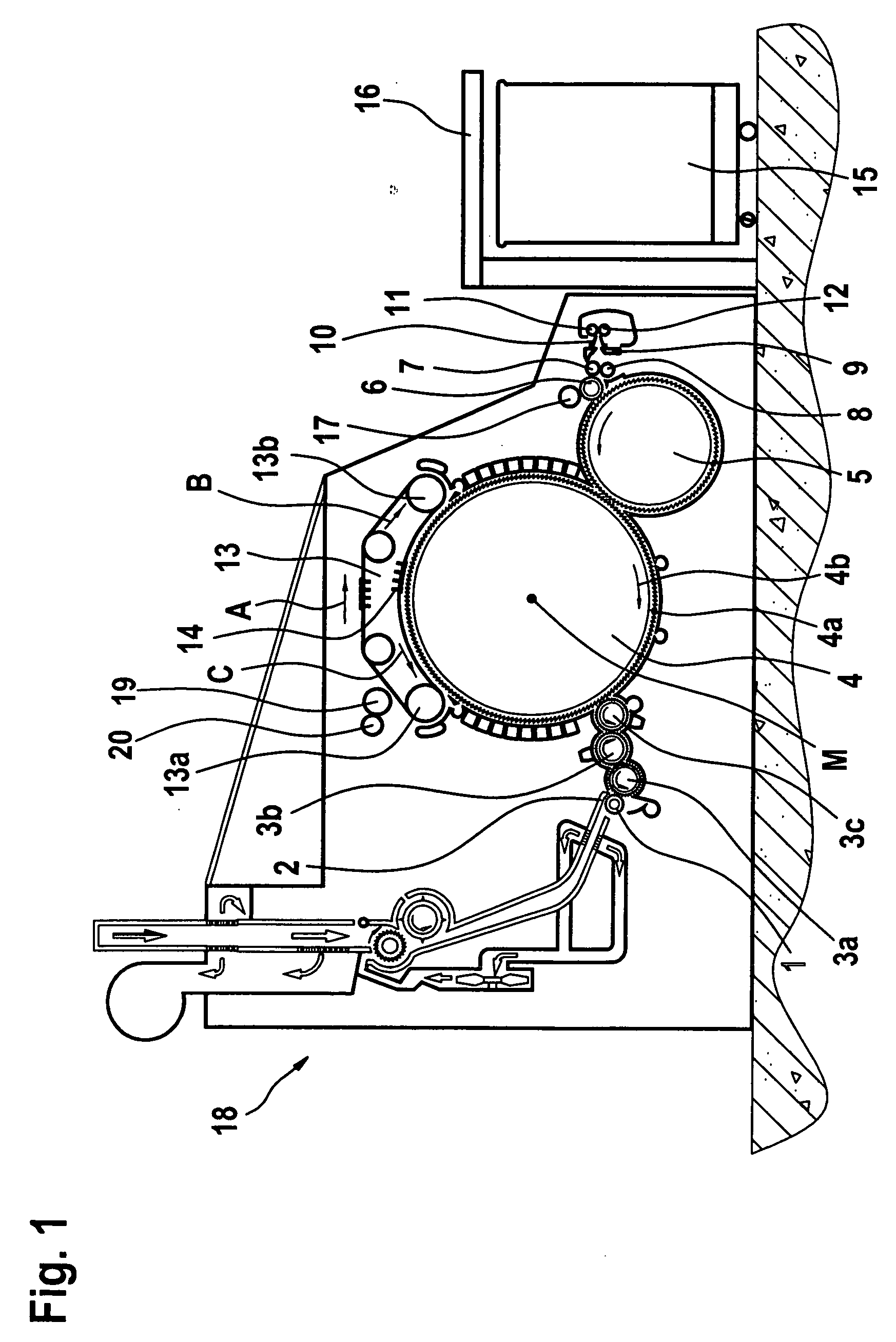 Apparatus at a spinning room machine, especially a flat card, roller card, cleaner or the like, for drawing a clothing onto a roller