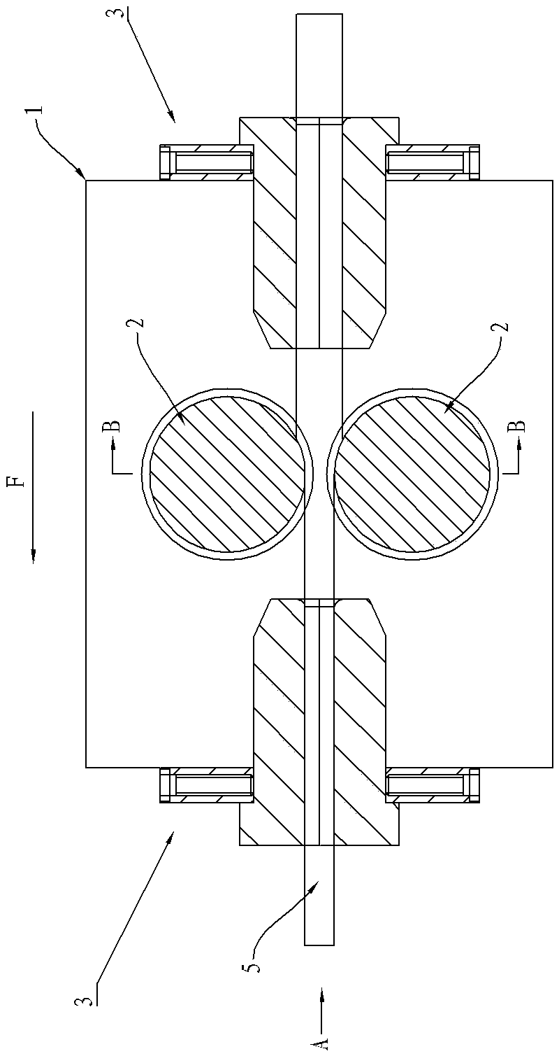 Two-roller cold rolling mill structure for copper rod