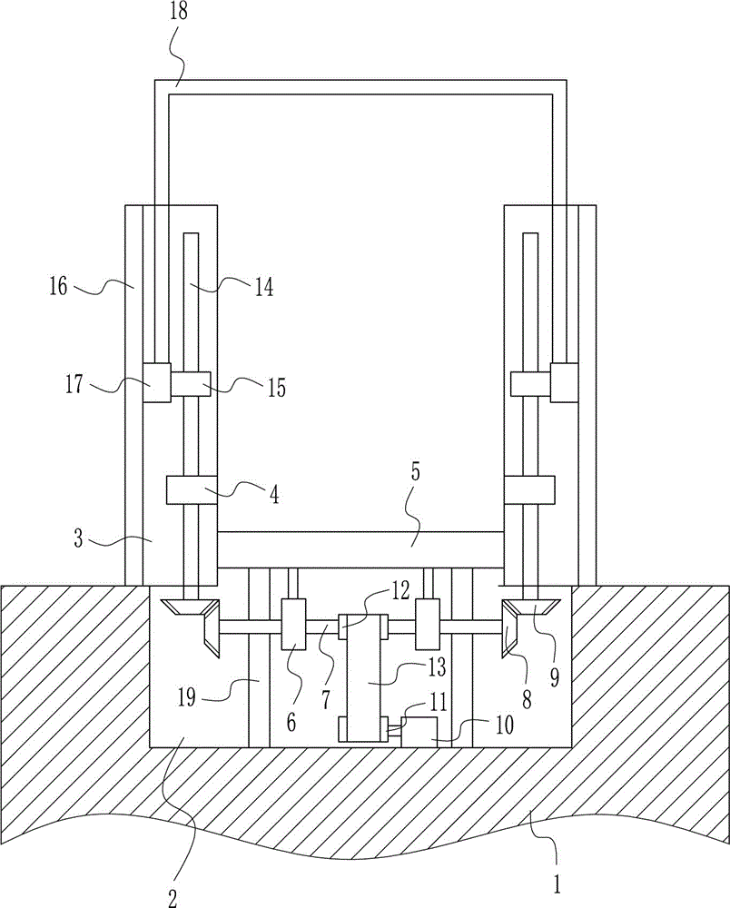 Lifting type leg pressing device used for physical education