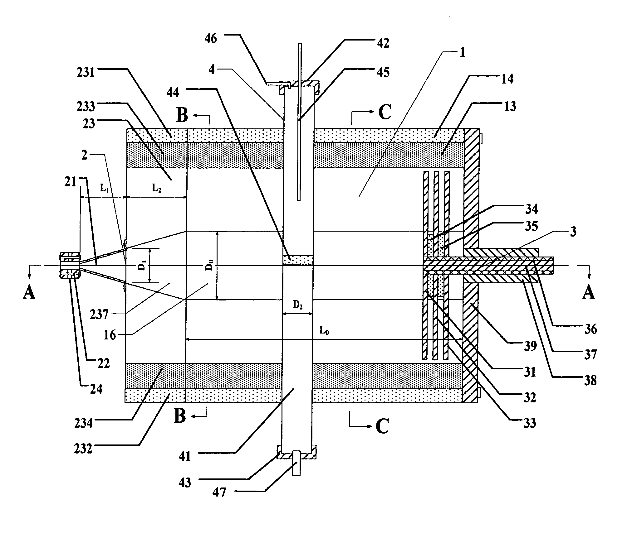 Recess waveguide microwave chemical plant for production of ethene from natural gas and the process using said plant