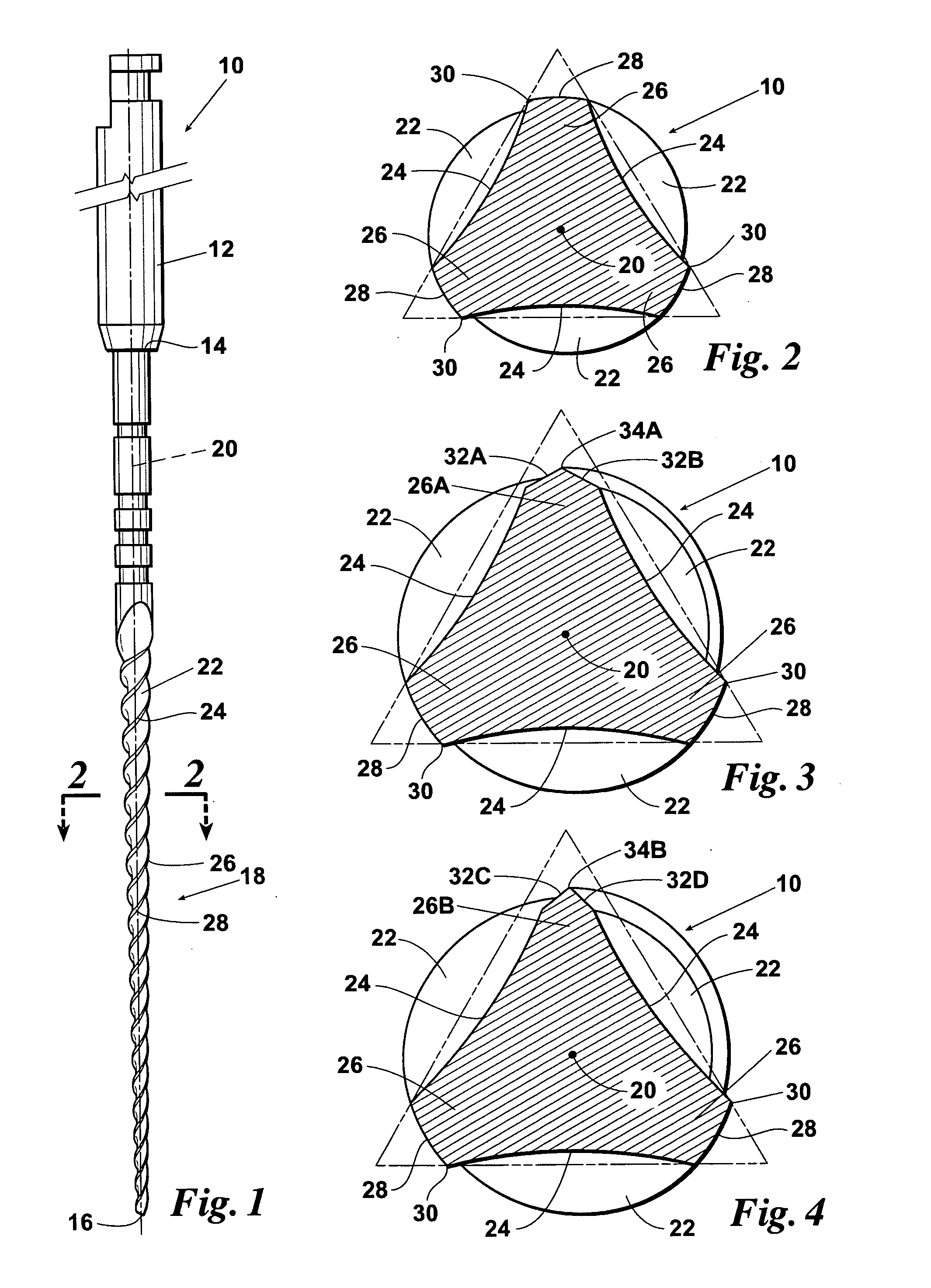 Endodontic files having variable helical angle flutes