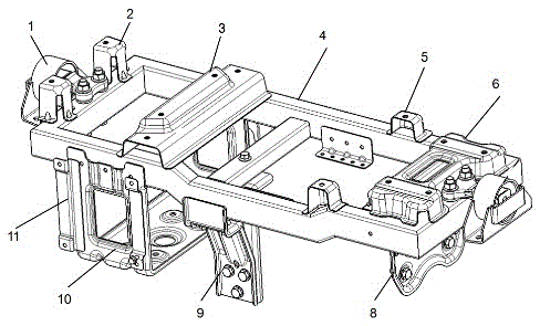 Power assembly bracket device for pure electric vehicle