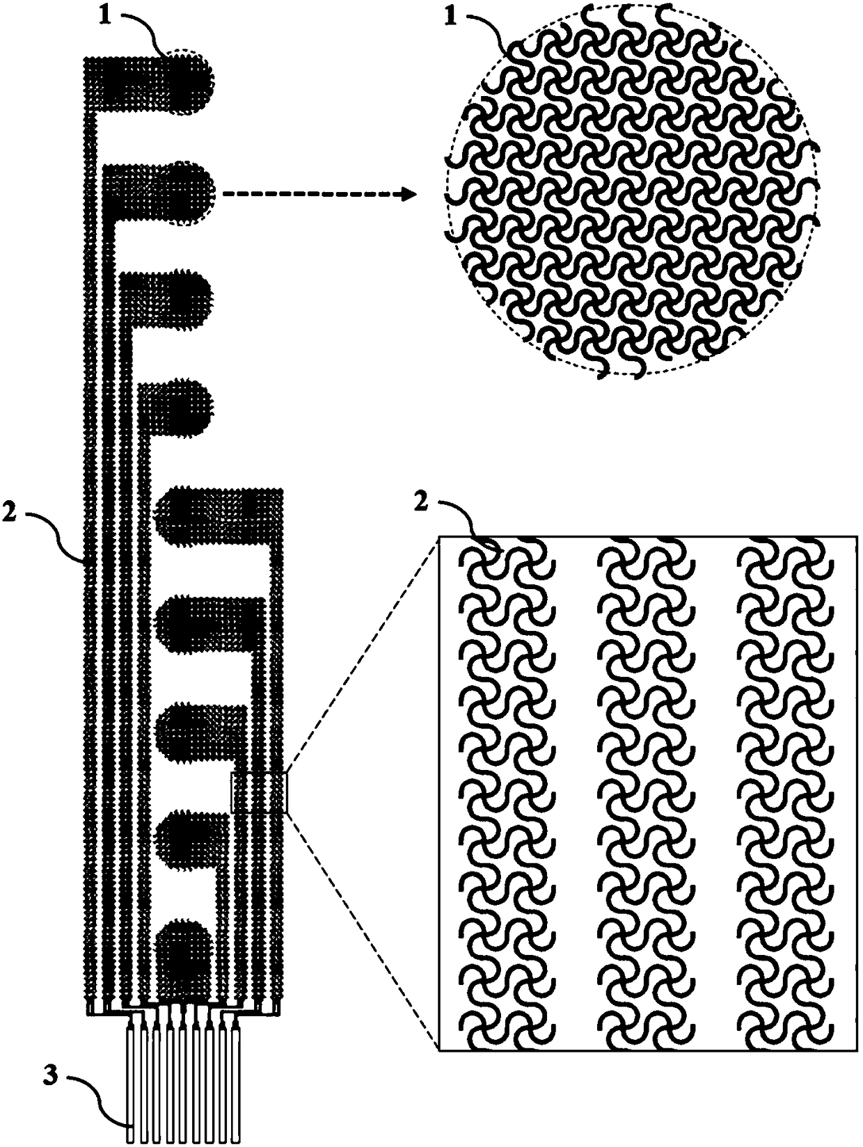 Skin-like multi-channel surface electromyography electrode on basis of mesh structural designs and method for preparing skin-like multi-channel surface electromyography electrode