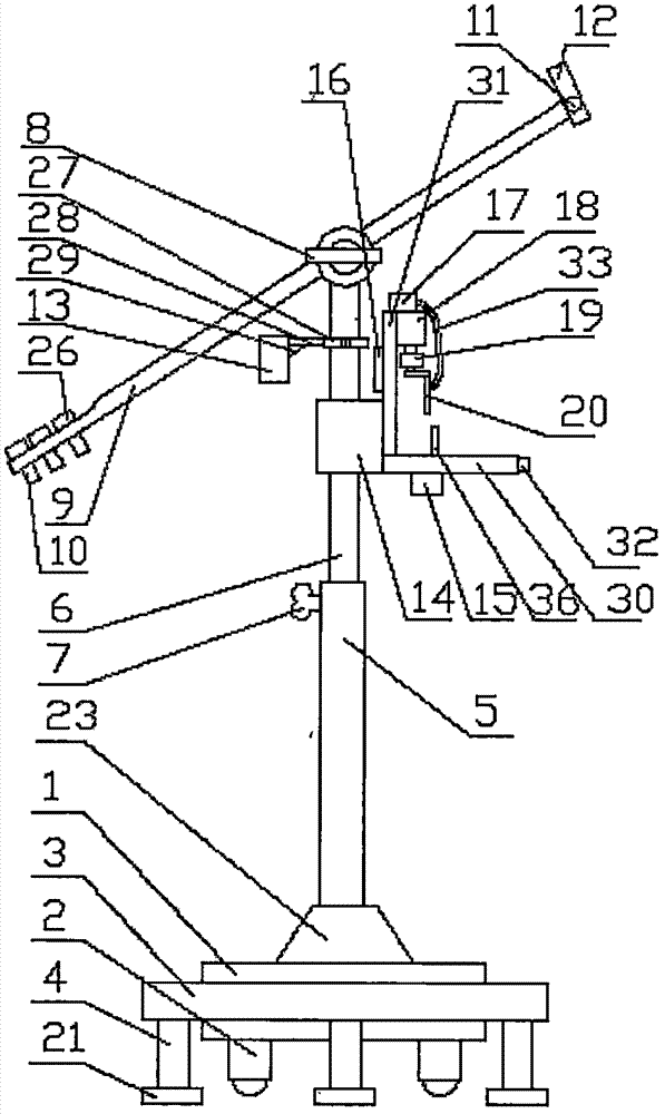 Microphone stand capable of music score page turning for college music teaching