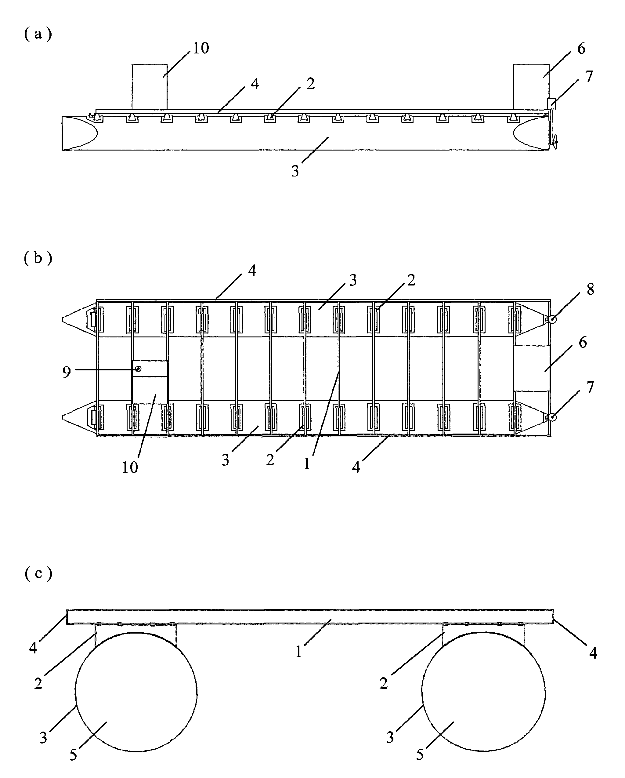 Large simulated type water-surface blue-green algae removing device